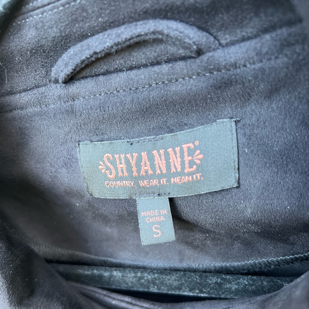 SHYANNE Black S Vegan Suede Full Zip Ruffled Witchy Whimsigoth Mobwife Jacket - Picture 6 of 12